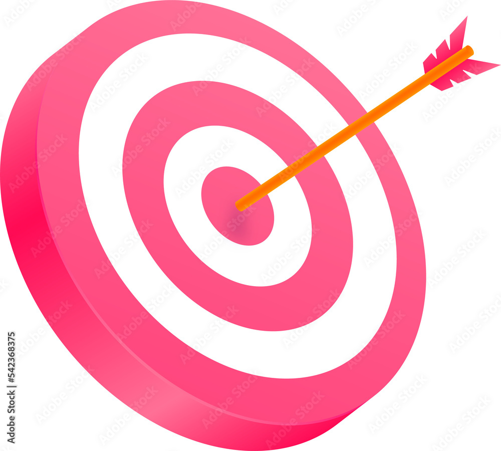 Archery target with arrow in 3d illustration. Archery target with arrow in 3d illustration.