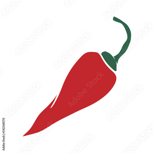 Chili pepper pod icon. Hot pepper colored silhouette.