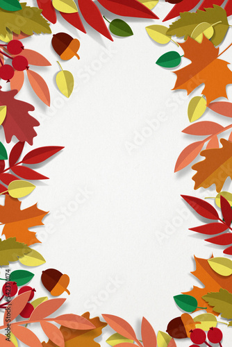 Autumn leaves frame