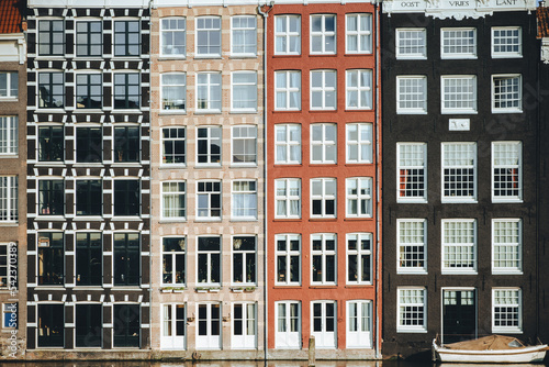 Facades of the houses in Amsterdam