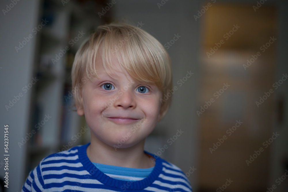 Portrait of smiling little boy at home Portrait of smiling little boy at home
