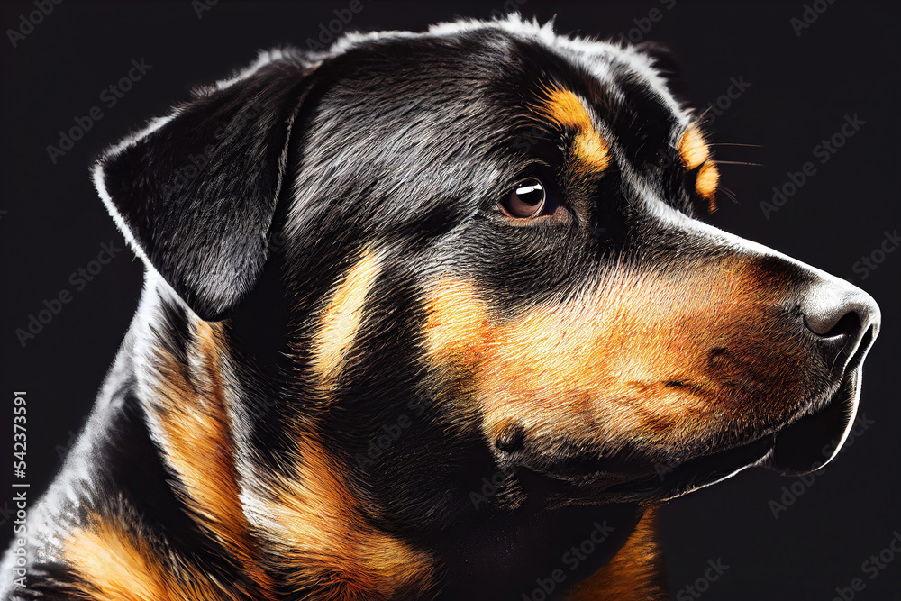 Portrait of rottweiler dog in studio setting Portrait of rottweiler dog in studio setting