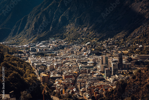 Andorra, Andorra la Vella, View of city in Pyrenees photo