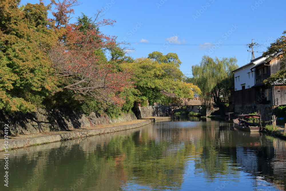 八幡堀の秋の風景