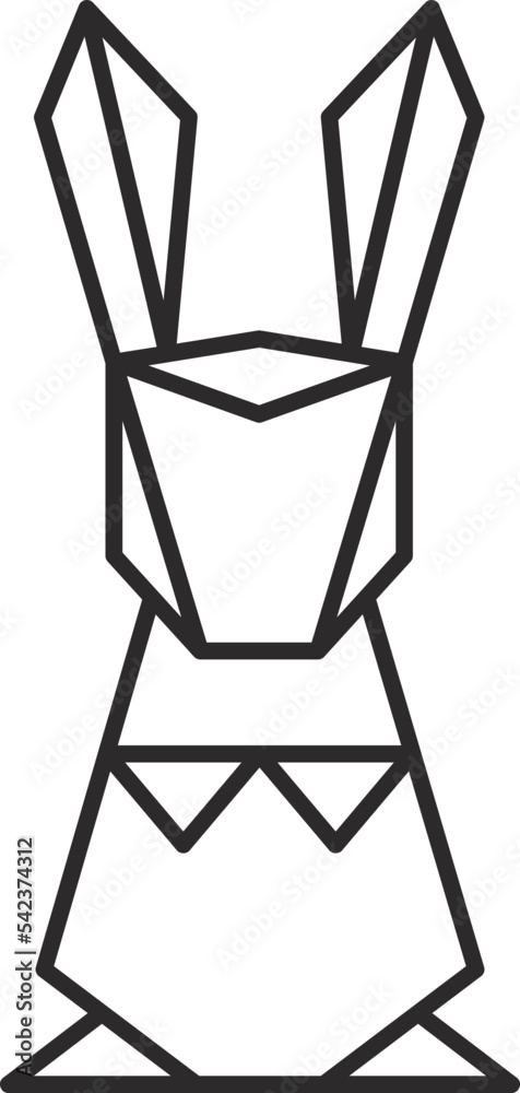 rabbit geometric origami sign line icon rabbit geometric origami sign line icon