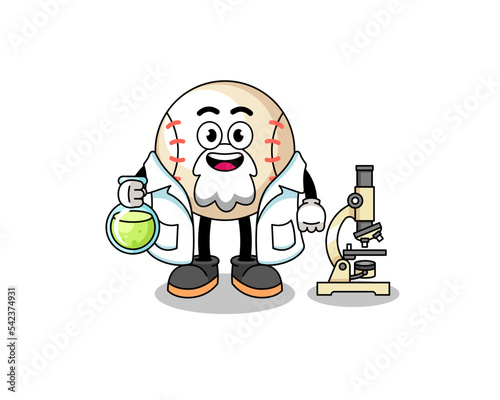 Mascot of baseball as a scientist