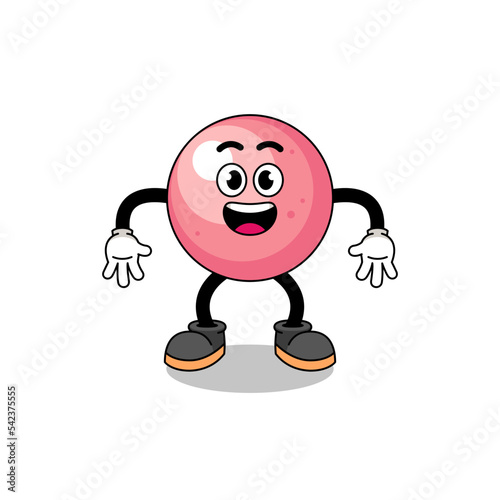 gum ball cartoon with surprised gesture