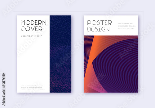 Minimal cover design template set. Violet abstract