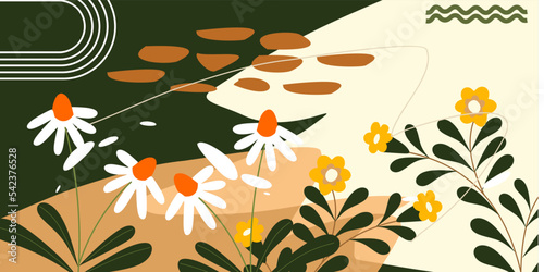 abstract flower mural. colorful creative background. for mural, print, decor, background, wallpaper.