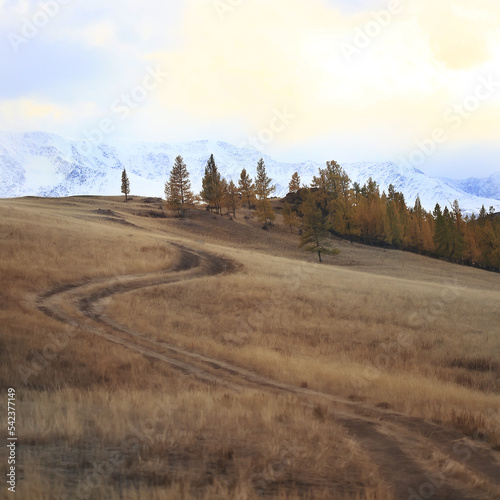 wallpaper autumn landscape mountain altai  freedom romantic trip