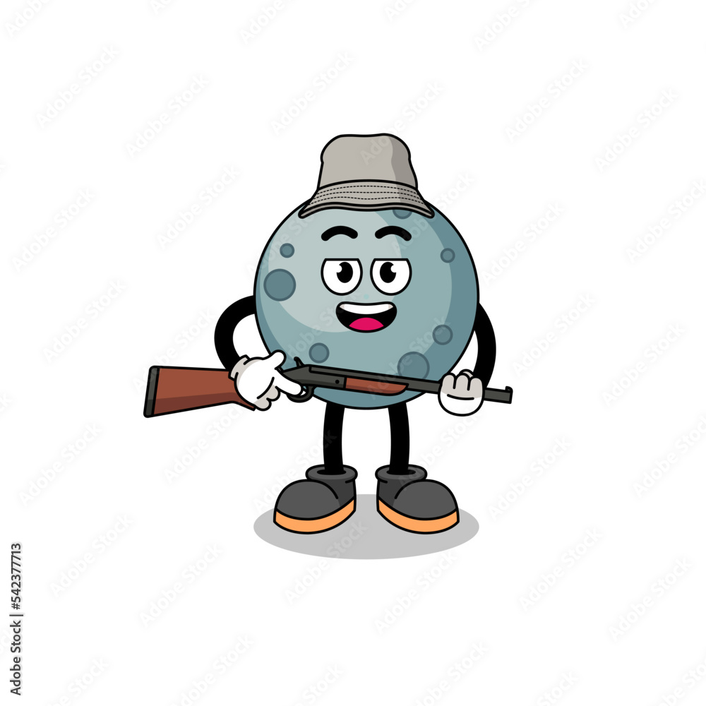 Cartoon Illustration of asteroid hunter Cartoon Illustration of asteroid hunter