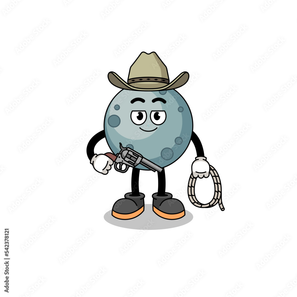 Character mascot of asteroid as a cowboy Character mascot of asteroid as a cowboy