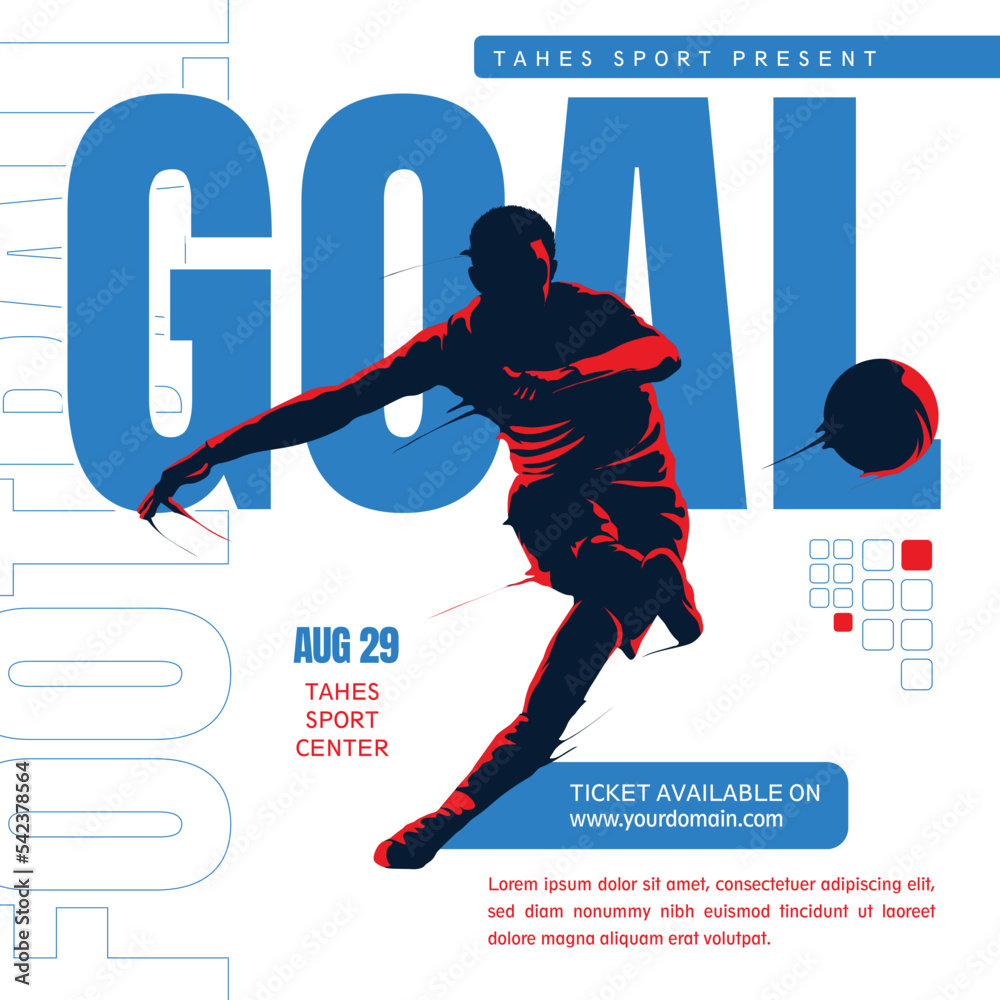 football soccer goal shot flyer template Stock Vector | Adobe Stock