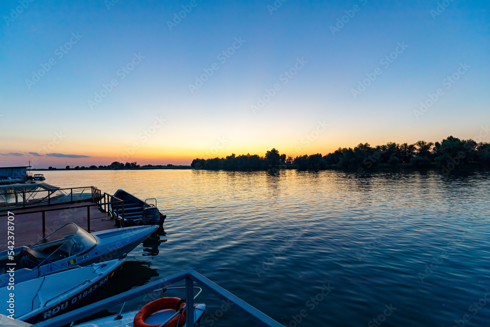 Sunset in the Danube Delta at Mila 23 in Romania