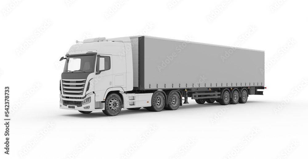 Container Truck mockup for advertising Isolated on white background, Large white truck with a semitrailer. Template for placing graphics. 3d rendering Container Truck mockup for advertising Isolated on white background, Large white truck with a semitrailer. Template for placing graphics. 3d rendering