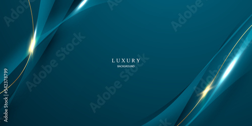 blue abstract background design with luxury golden elements banner template