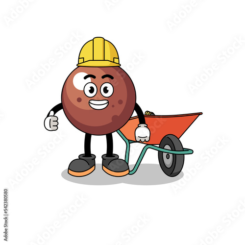 chocolate ball cartoon as a contractor