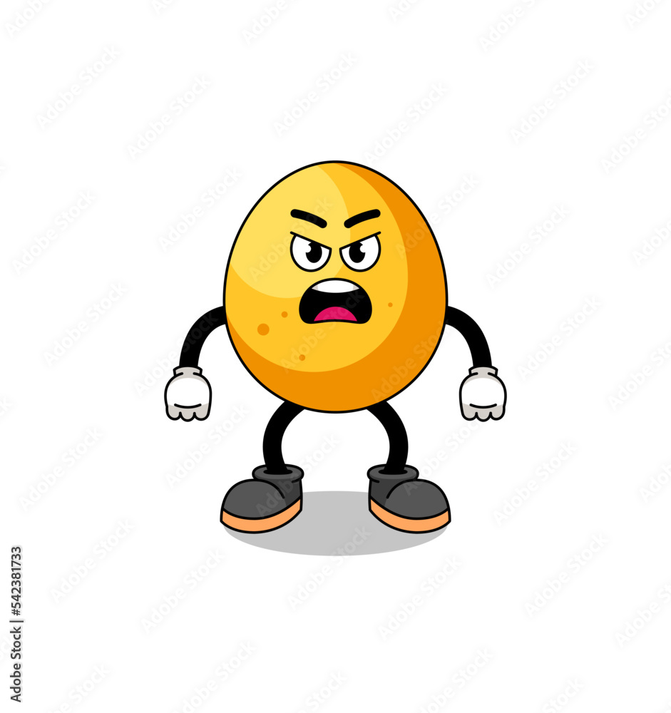 golden egg cartoon illustration with angry expression golden egg cartoon illustration with angry expression