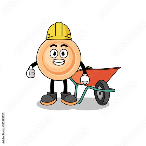 button cartoon as a contractor