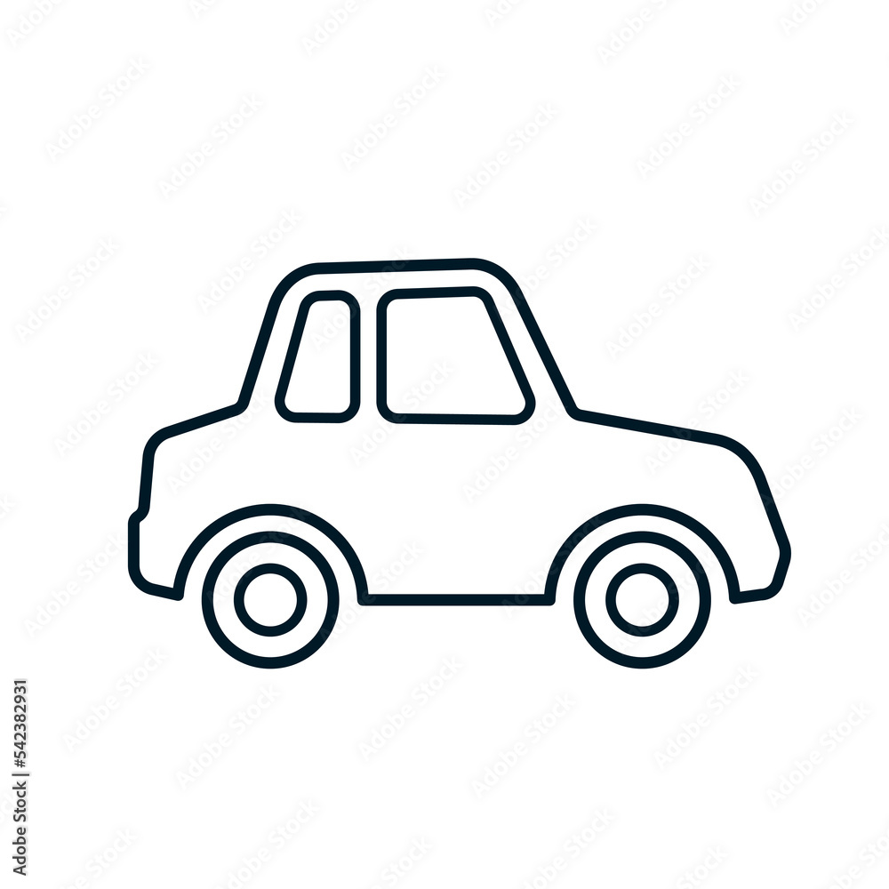 Car side view icon - simple outline vector logo Car side view icon - simple outline vector logo