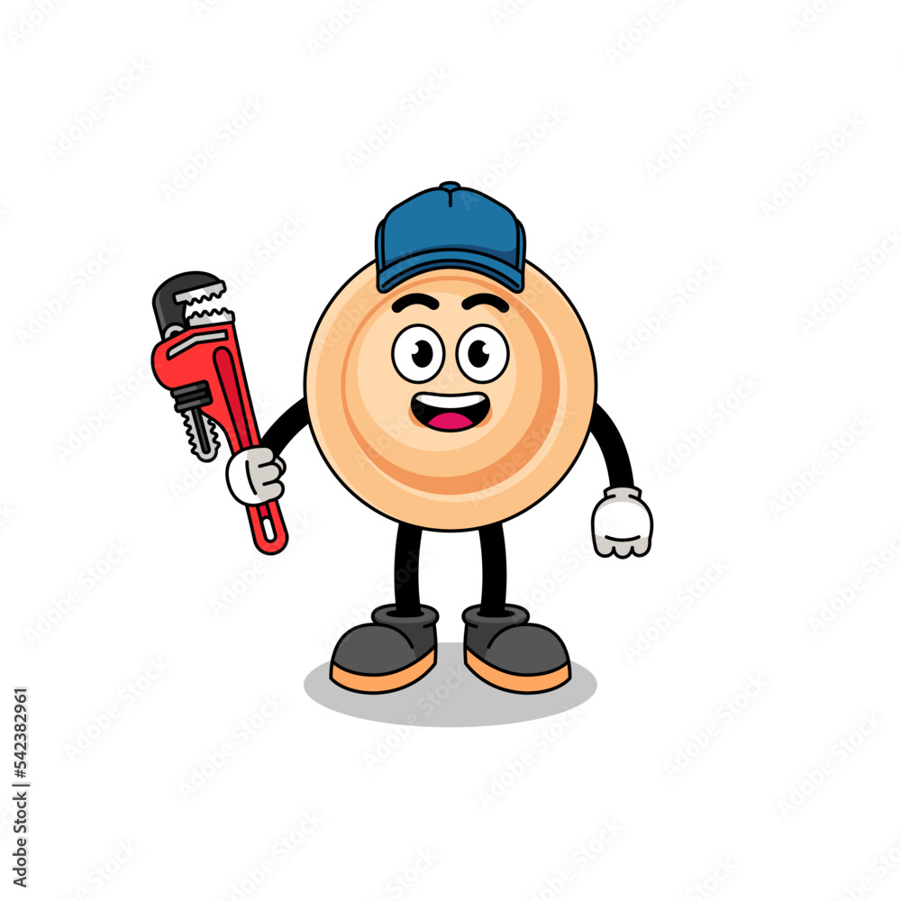 button illustration cartoon as a plumber button illustration cartoon as a plumber