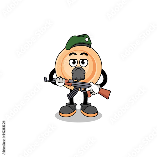 Character cartoon of button as a special force