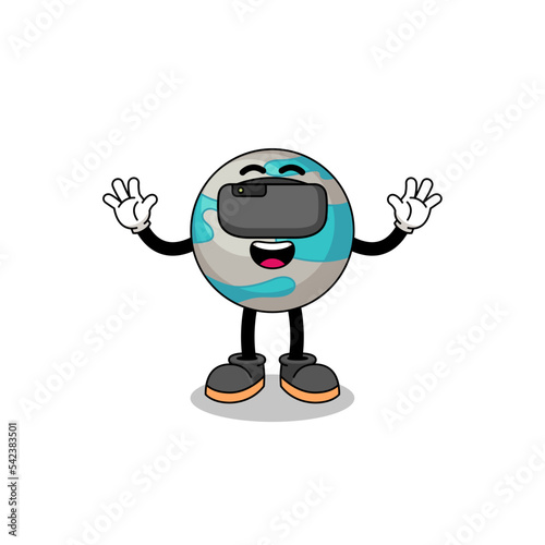 Illustration of planet with a vr headset