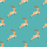 Reindeer seamless pattern. Christmas collection. Flat vector illustration