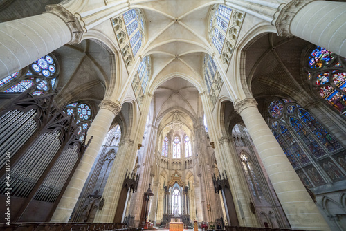 Interior of Châlons Cathedral in Châlons-en-Champagne, France