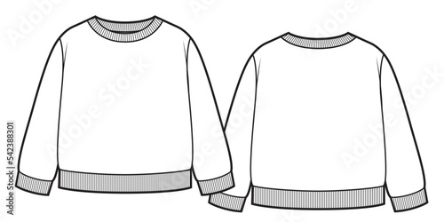 Sweatshirt for BABY flat sketch vector. Apparel template