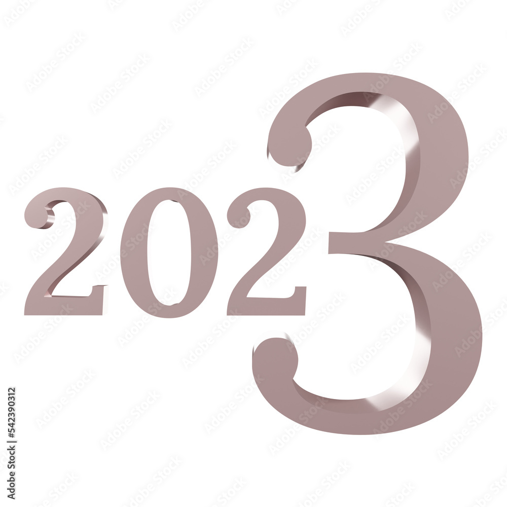 sliver happy new year 2023 3d illustration sliver happy new year 2023 3d illustration