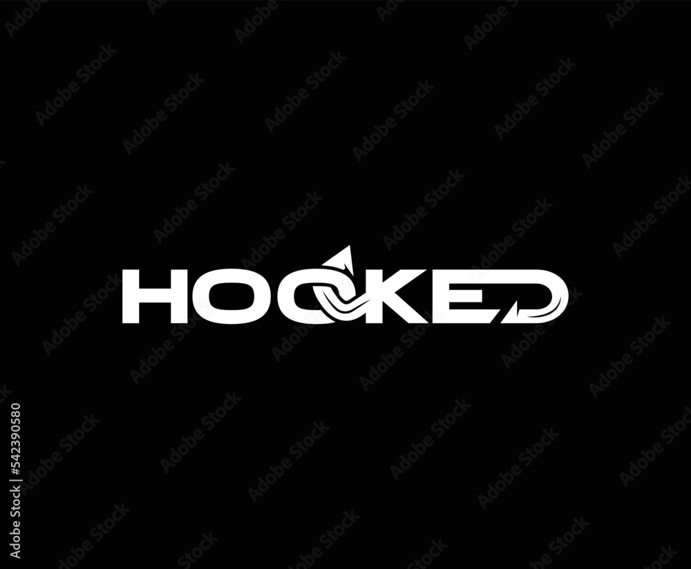 Obraz premium Simple Letter Type Hooked Logo Design Template