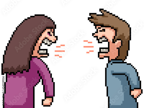 pixel art couple fight relationship