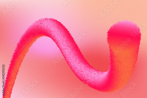 Abstract 3d shape. Vector background with curved futuristic object. Curvy wave flow.