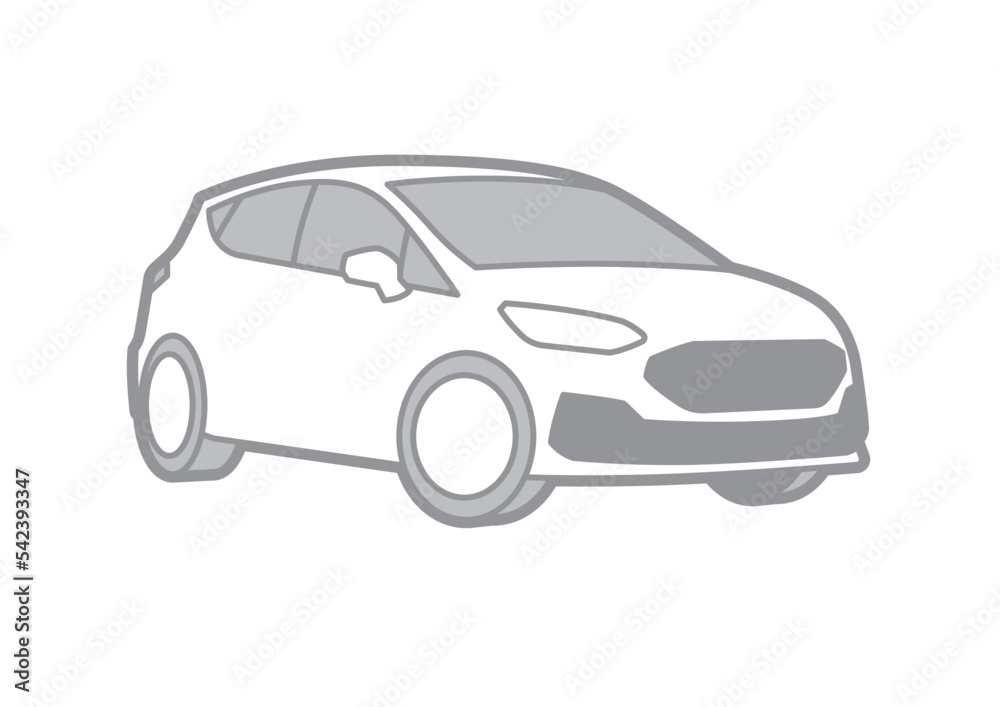 AMERICAN COMPACT - VECTOR ILLUSTRATOR ON WHITE BACKGROUND - SPORTCAR_T123 : 542393347