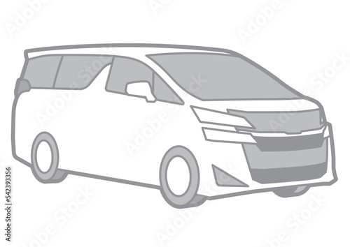 JAPANESE MINIVAN - VECTOR ILLUSTRATOR ON WHITE BACKGROUND - SPORTCAR_T122 : 542393356