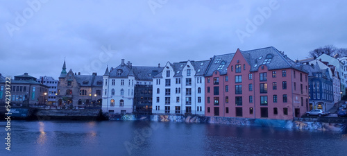 Colorful buildings in Alesund, Norway