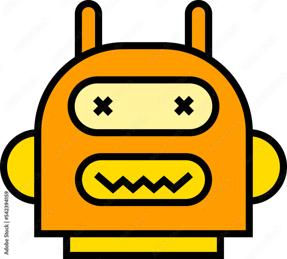 Fototapeta premium cartoon robot head icon illustration