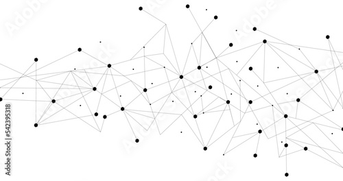 Black network. Abstract connection on white background. Network technology background with dots and lines for desktop. Ai background. Abstract concept. Line background, network technology vector photo