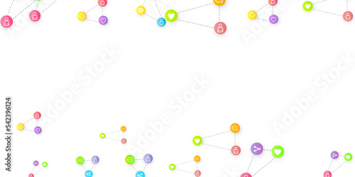 Social media marketing icons internet tags target