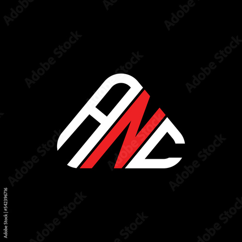 ANC letter logo creative design with vector graphic, ANC simple and modern logo in round triangle shape. photo