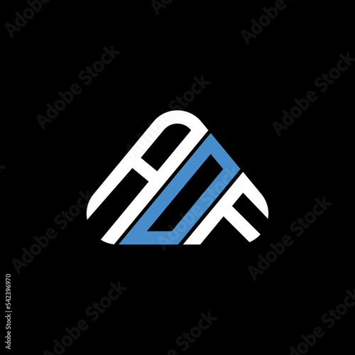 AOF letter logo creative design with vector graphic, AOF simple and modern logo in round triangle shape. photo
