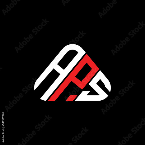 APS letter logo creative design with vector graphic, APS simple and modern logo in round triangle shape.