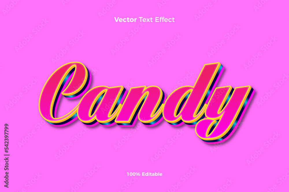 Candy 3d vector text effect style