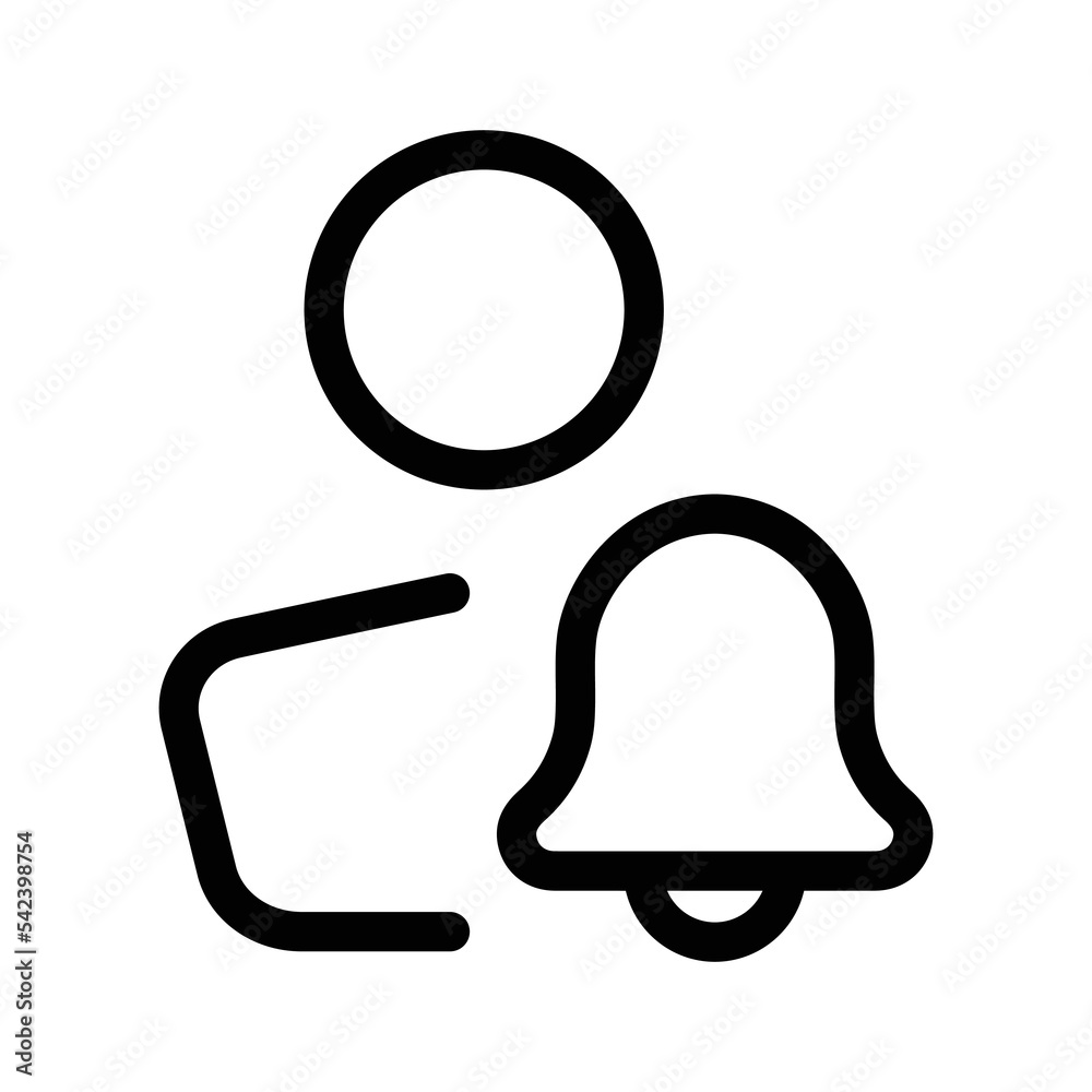 User profile notification vector icon line design. User profile notification vector icon line design.