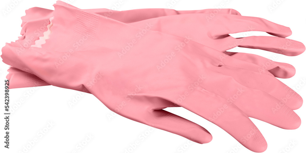 Pink Rubber Gloves - Isolated Pink Rubber Gloves - Isolated