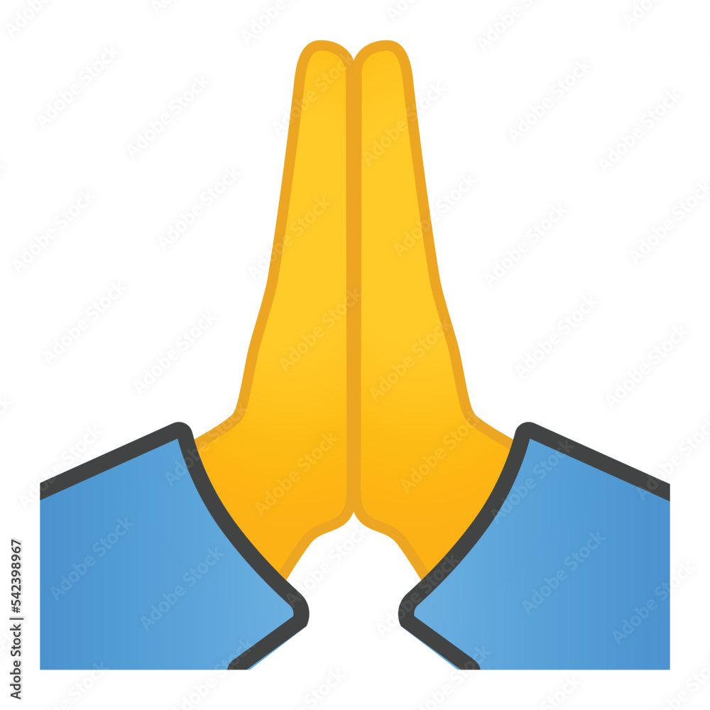 Folded Hands vector emoji design. Isolated please sign sticker symbol ...