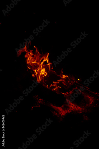 flames from a fire in the dark © Сергей Косилко