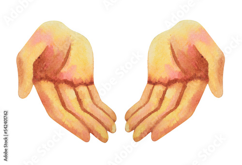 human hand pray pose prayer body mind mental health healing spiritual yoga mudra power peace energy emotion holistic connected universe abstract art watercolor painting illustration design