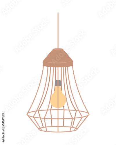 Ceiling light semi flat color vector object. Editable element. Full sized item on white. Interior design. Living room design simple cartoon style illustration for web graphic design and animation